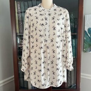 Anne Klein 0X Off White Patterned Blouse NWOT